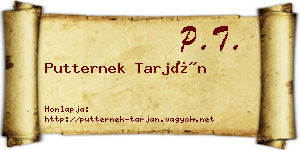 Putternek Tarján névjegykártya